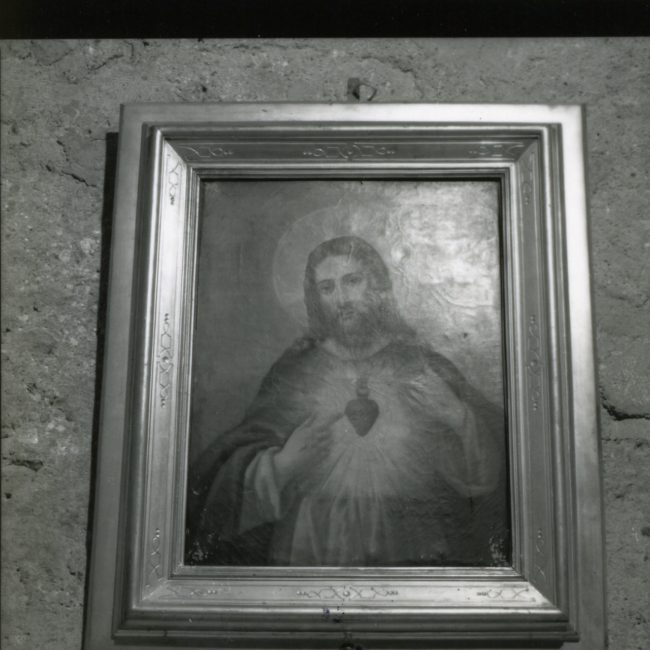 SACRO CUORE DI GESU' (DIPINTO, ELEMENTO D'INSIEME) - AMBITO NAPOLETANO (Seconda metà sec. XIX)