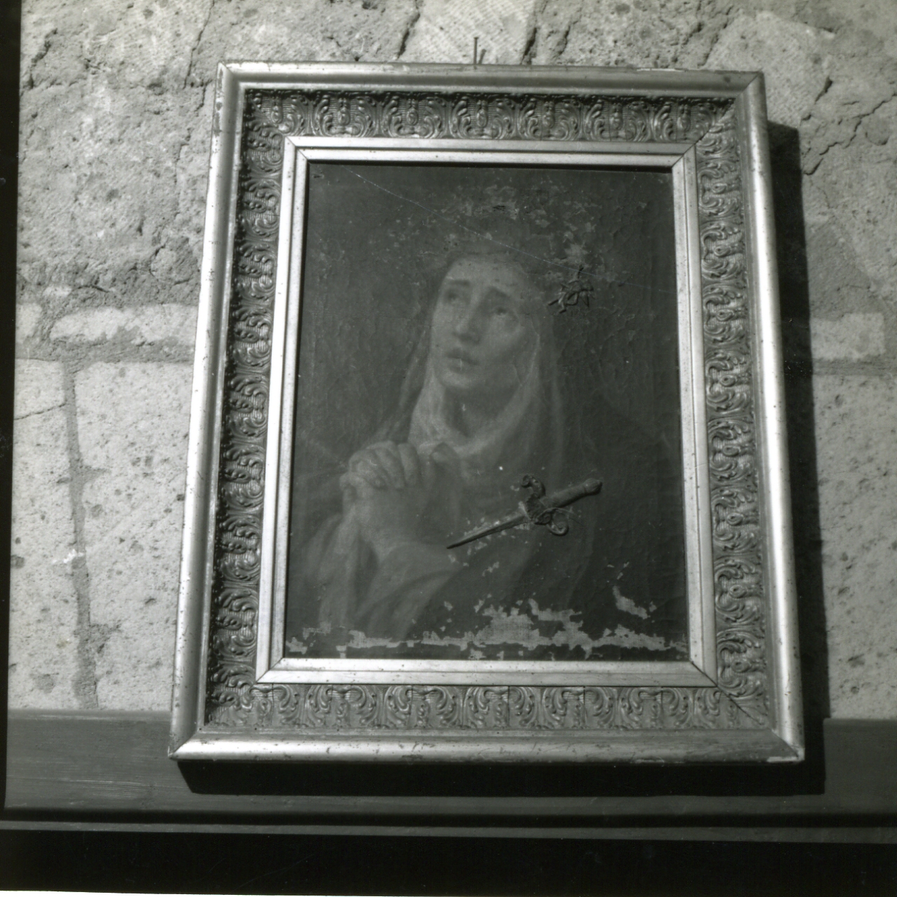 MADONNA ADDOLORATA (DIPINTO, ELEMENTO D'INSIEME) - AMBITO NAPOLETANO (Metà sec. XIX)