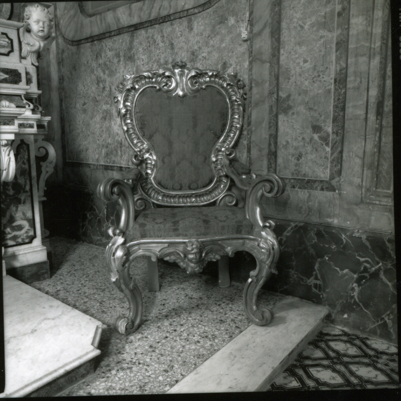 POLTRONA DA CERIMONIA - manifattura napoletana (Metà sec. XIX)