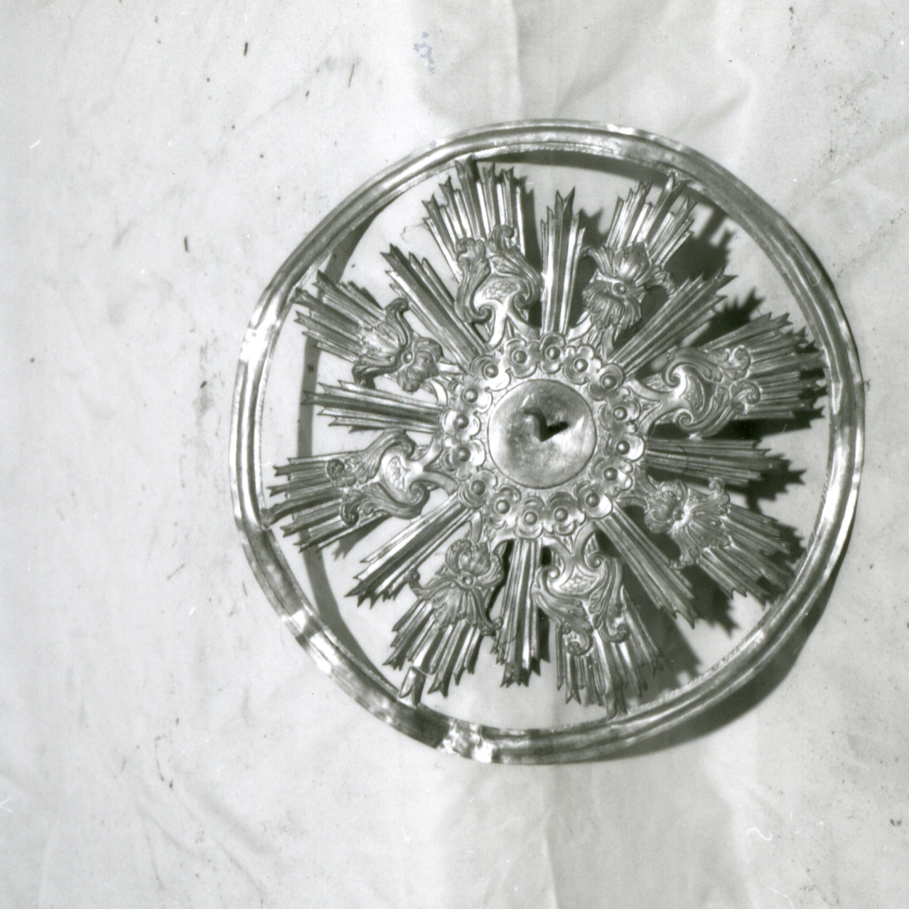 AUREOLA DA STATUA, ELEMENTO D'INSIEME - bottega argentiera napoletana (Seconda metà sec. XIX)