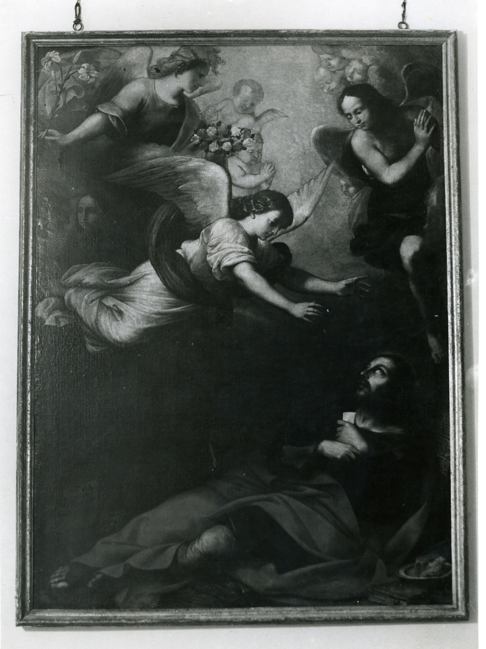 APPARIZIONE DELL'ANGELO A SANT'ALESSIO (DIPINTO) - AMBITO NAPOLETANO (Seconda metà sec. XVII)