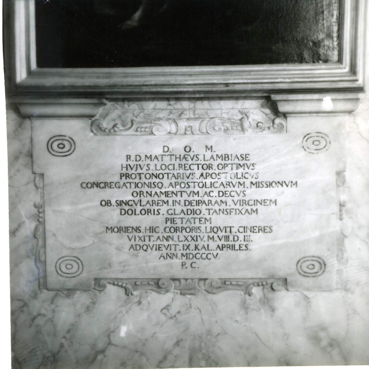 lapide - sepolcrale - BOTTEGA NAPOLETANA (INIZIO sec. XIX)