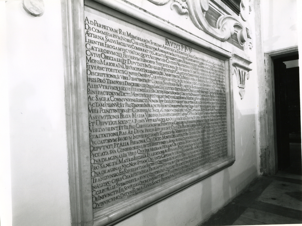 LAPIDE COMMEMORATIVA - ambito napoletano (INIZIO sec. XVII)