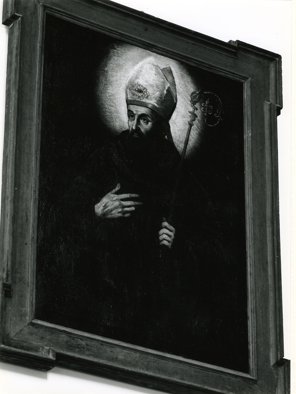 SANTO VESCOVO (DIPINTO) - AMBITO NAPOLETANO (Seconda metà sec. XVII)