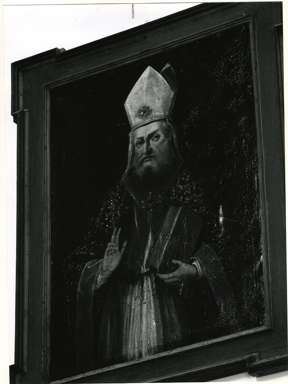 SANTO VESCOVO (DIPINTO) - AMBITO NAPOLETANO (Seconda metà sec. XVII)