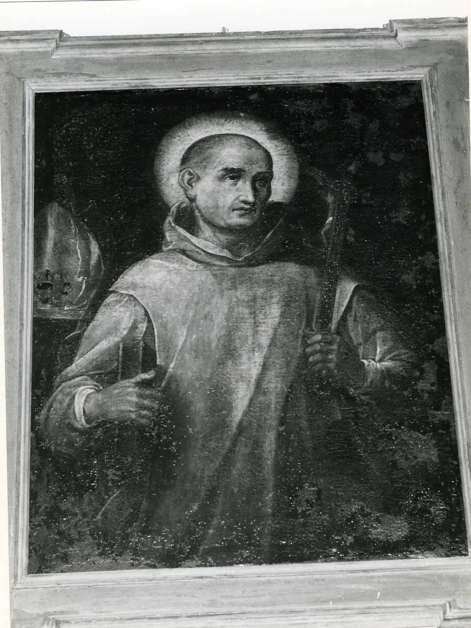 SANTO VESCOVO (DIPINTO) - AMBITO NAPOLETANO (Seconda metà sec. XVII)