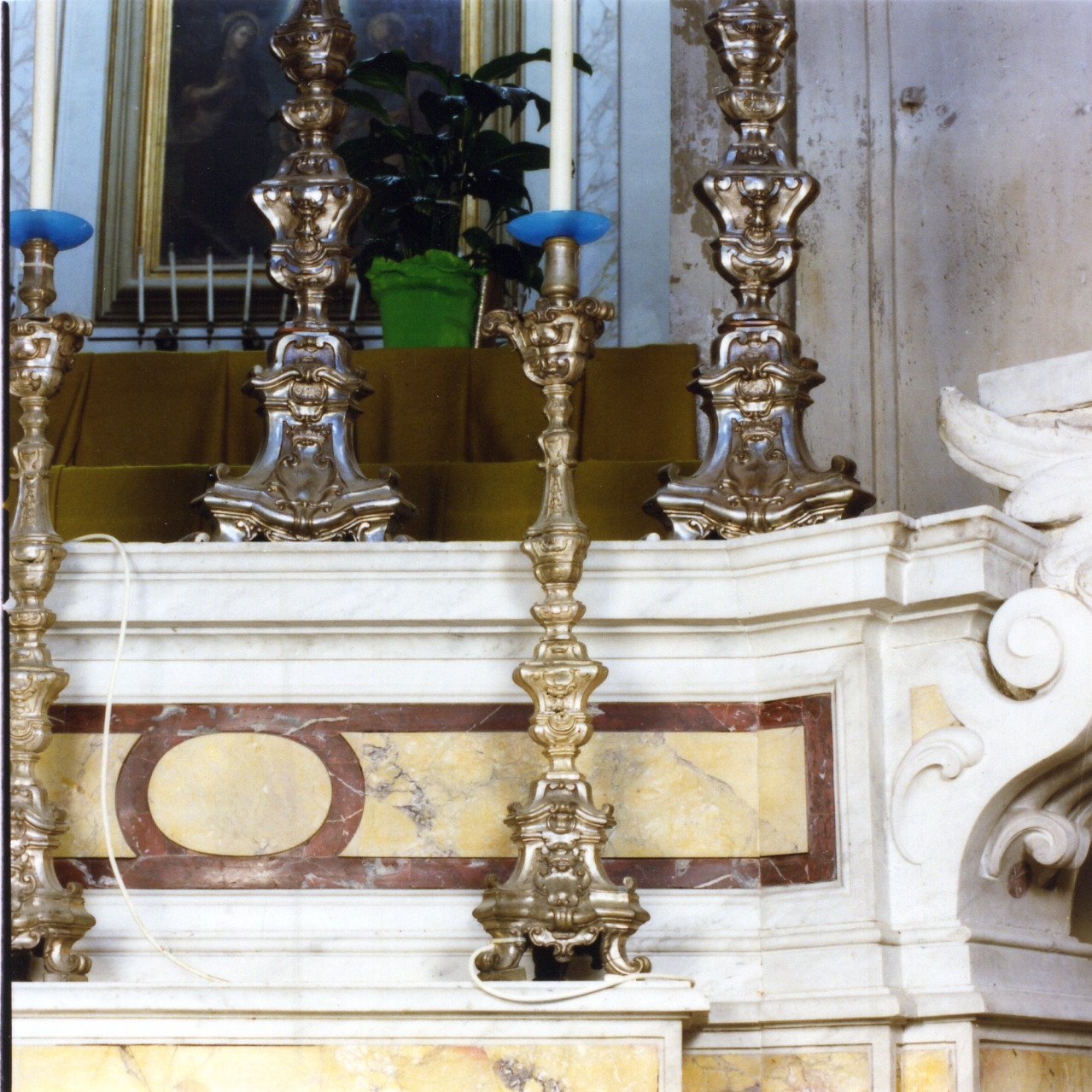 candeliere d'altare, serie - bottega napoletana (sec. XIX)