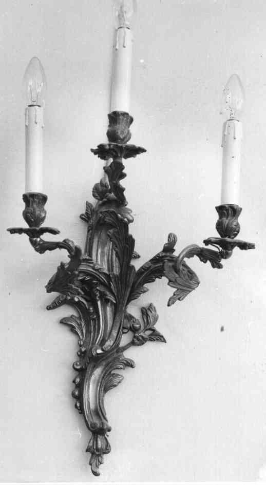 candeliere da parete, serie - bottega napoletana (inizio sec. XX)