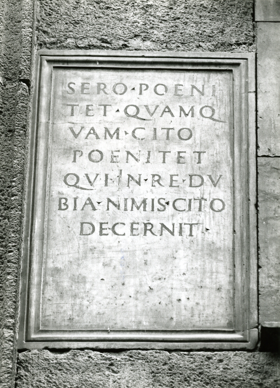 lapide celebrativa - bottega napoletana (sec. XV)