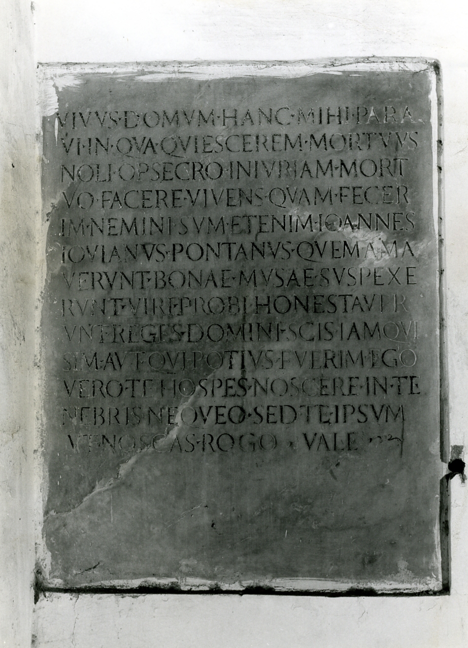 lapide celebrativa - bottega napoletana (inizio sec. XVI)