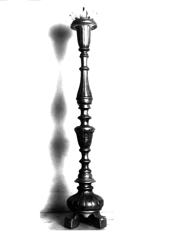 candeliere d'altare, serie - bottega napoletana (fine sec. XIX)