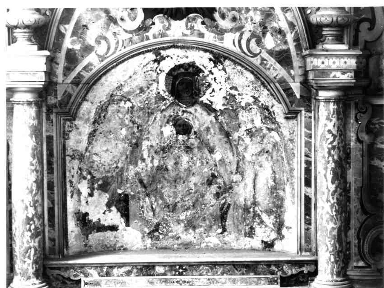 Madonna dell'Idria, Madonna con Bambino in trono tra San Giovanni Battista e San Giovanni Evangelista (dipinto) - ambito napoletano (prima metà sec. XV)