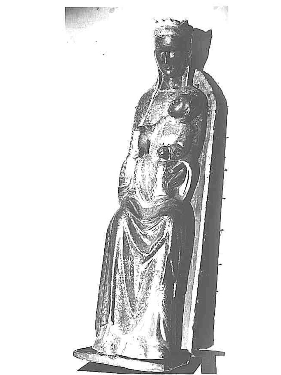 MADONNA CON BAMBINO (SCULTURA) - AMBITO NAPOLETANO (INIZIO sec. XIV)