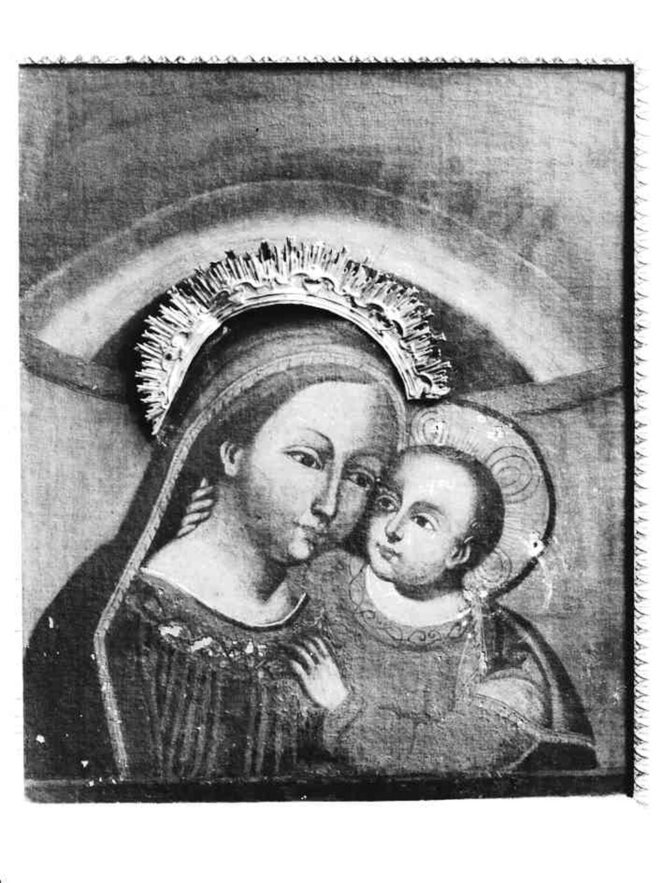 MADONNA CON BAMBINO (DIPINTO) - AMBITO NAPOLETANO (Prima metà sec. XIX)