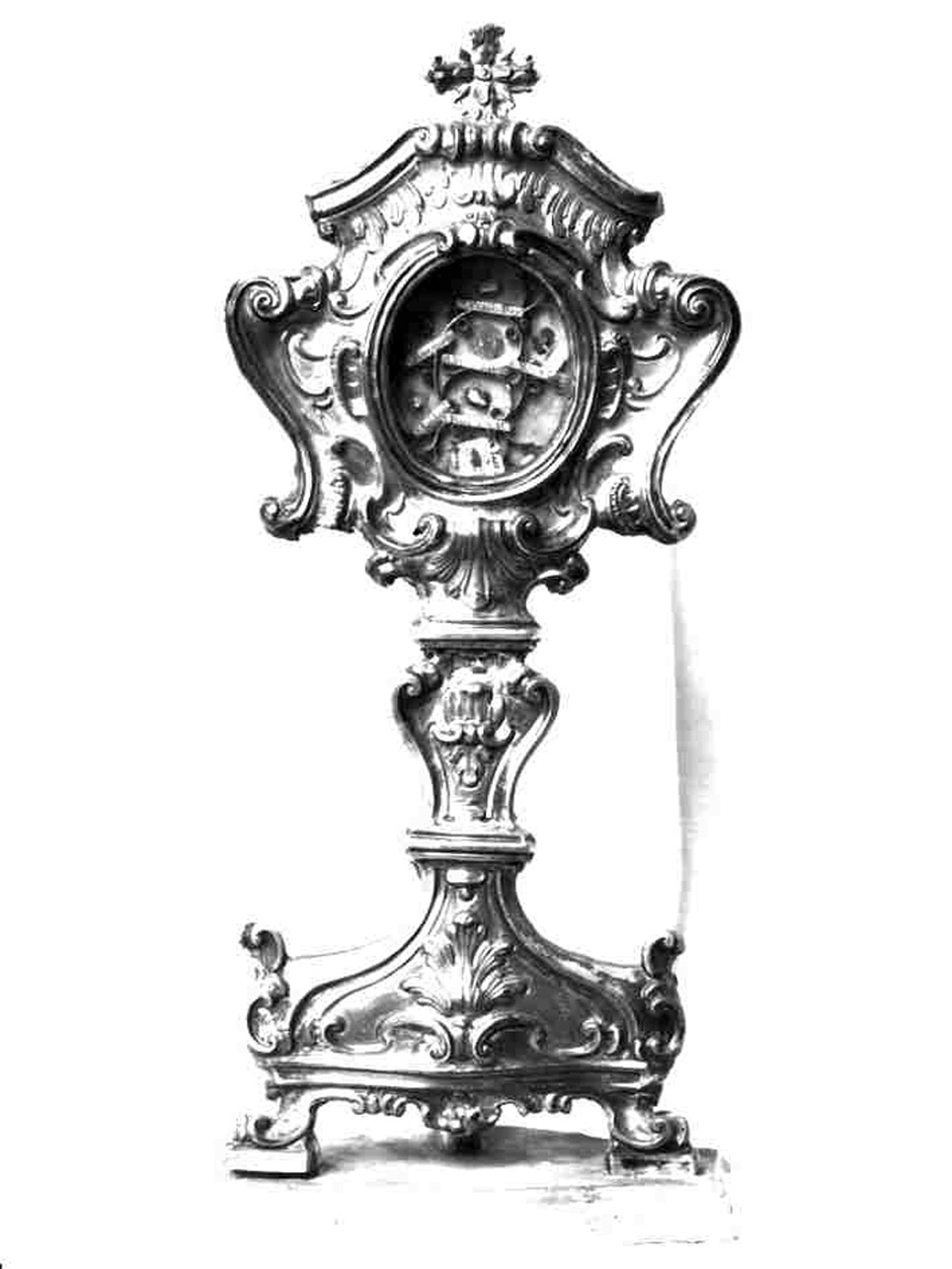 reliquiario - a ostensorio - bottega napoletana (fine/inizio secc. XVIII/ XIX)