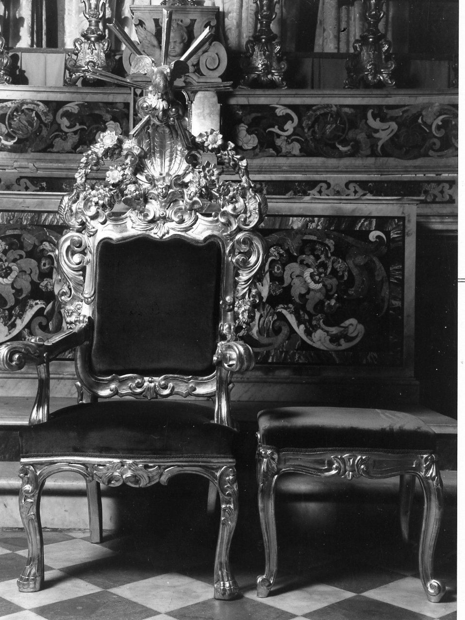 sgabello, serie - bottega campana (seconda metà sec. XIX)