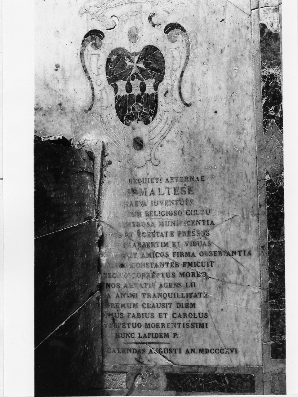 lastra tombale - bottega campana (sec. XIX)