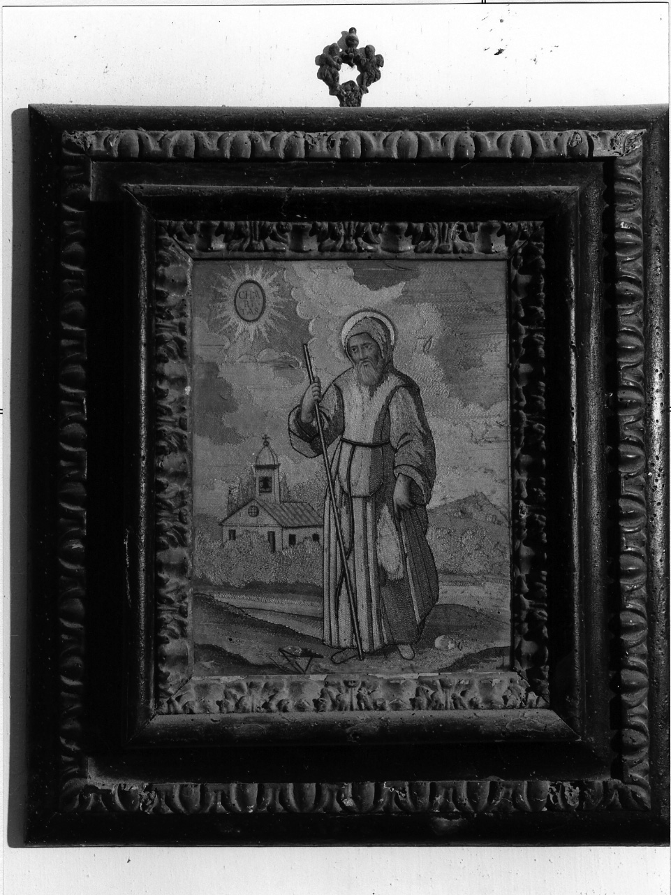 San Francesco di Paola (decorazione a ricamo) - bottega campana (seconda metà sec. XVIII)