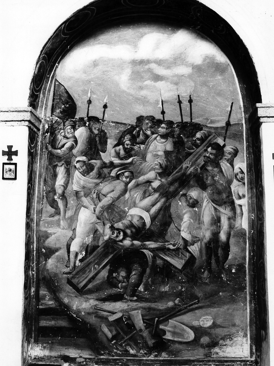 crocifissione di San Pietro (dipinto) di Calise Cesare (sec. XVII)