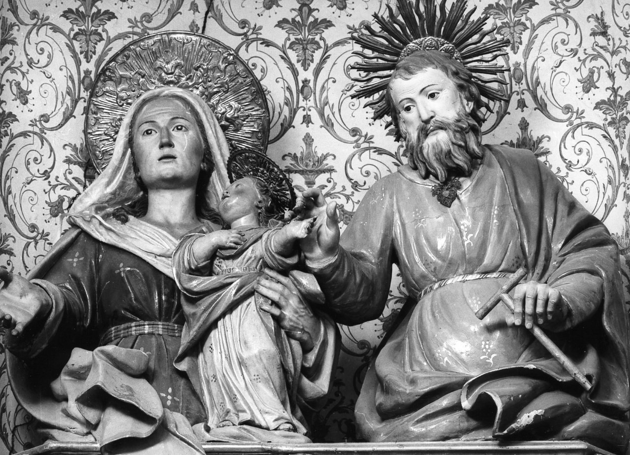 Maria Vergine bambina con Sant'Anna e San Gioacchino (gruppo scultoreo) - bottega campana (seconda metà sec. XVIII)