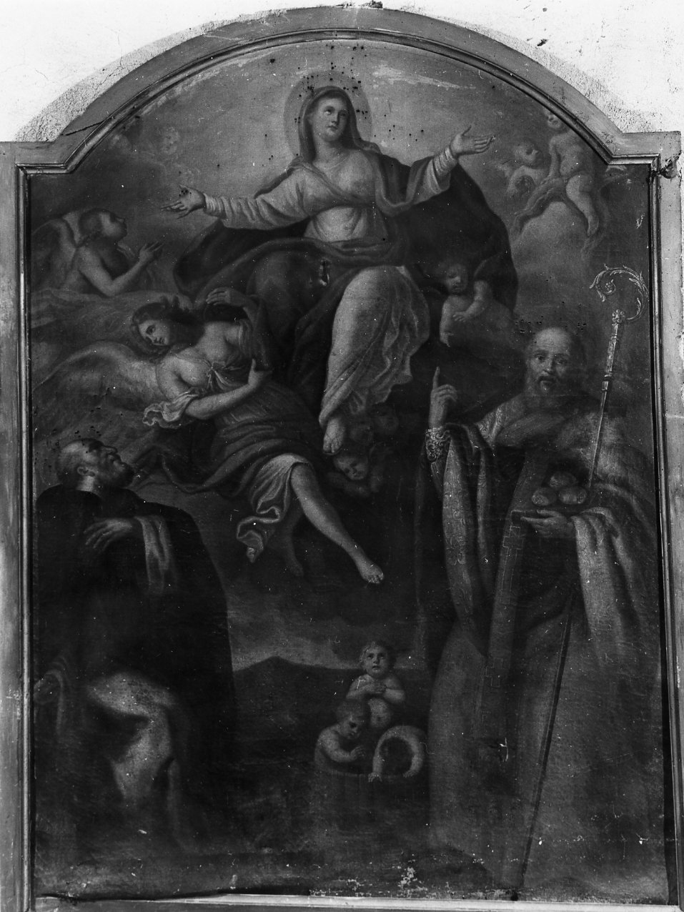 Madonna con altri personaggi (dipinto) di Borrelli Carlo (sec. XVIII)