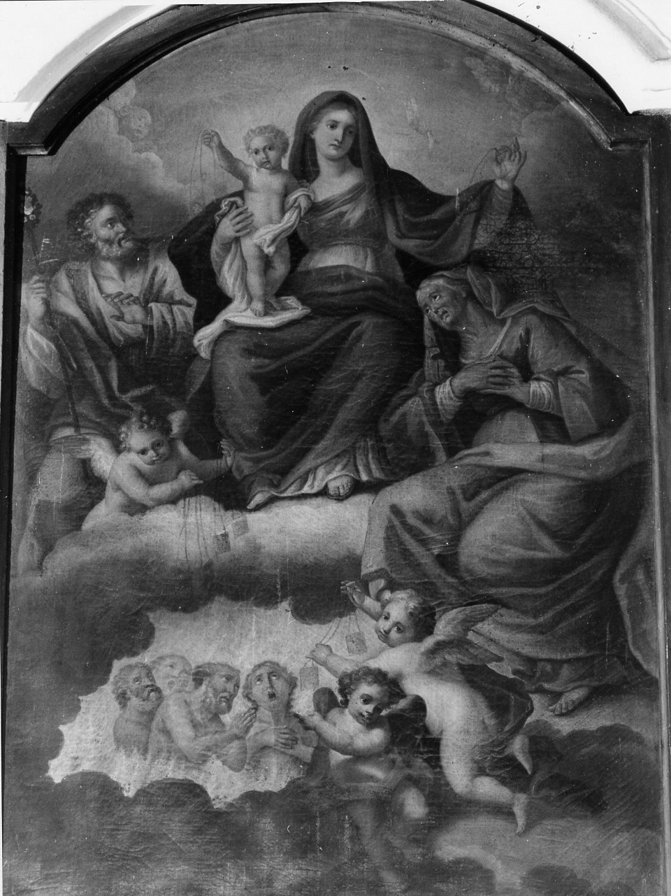 Madonna con Bambino e Santi (dipinto) di Borrelli Carlo (sec. XVIII)