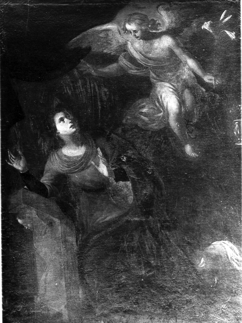 Annunciazione (dipinto) di Stanzione Massimo (bottega) (metà sec. XVII)