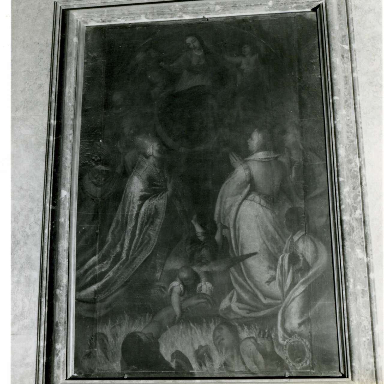 MADONNA DELLE GRAZIE E SANTI (DIPINTO) - AMBITO NAPOLETANO (Seconda metà Sec. XVI)