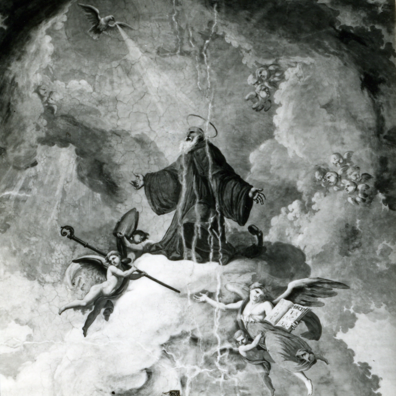 San Benedetto in gloria (dipinto, elemento d'insieme) di Melchiorri Giovanni Paolo (sec. XVIII)
