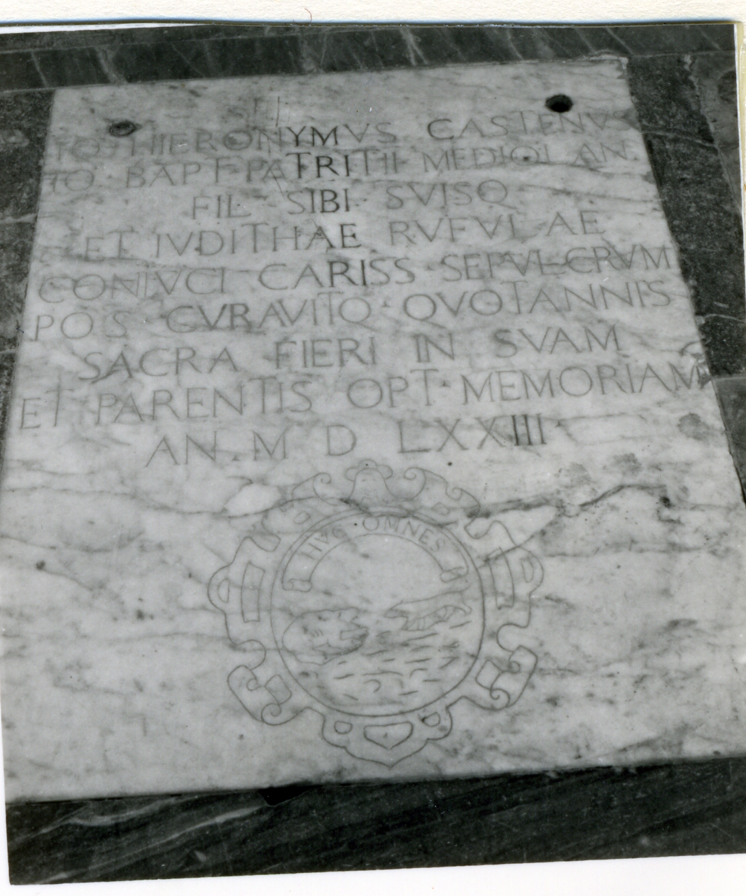 LASTRA TOMBALE - ambito napoletano (TERZO QUARTO Sec. XVI)