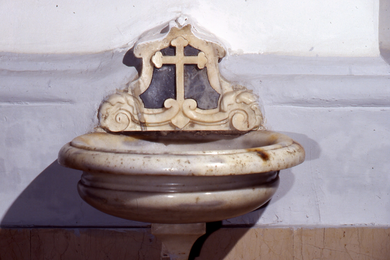 acquasantiera da parete, serie - bottega napoletana (seconda metà sec. XVIII)