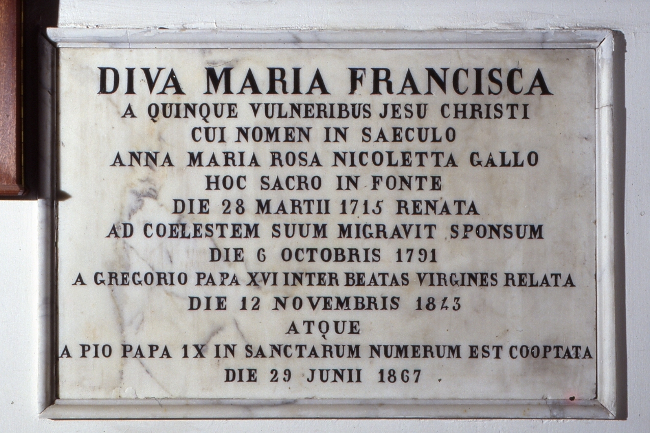 lapide commemorativa - bottega napoletana (sec. XIX)