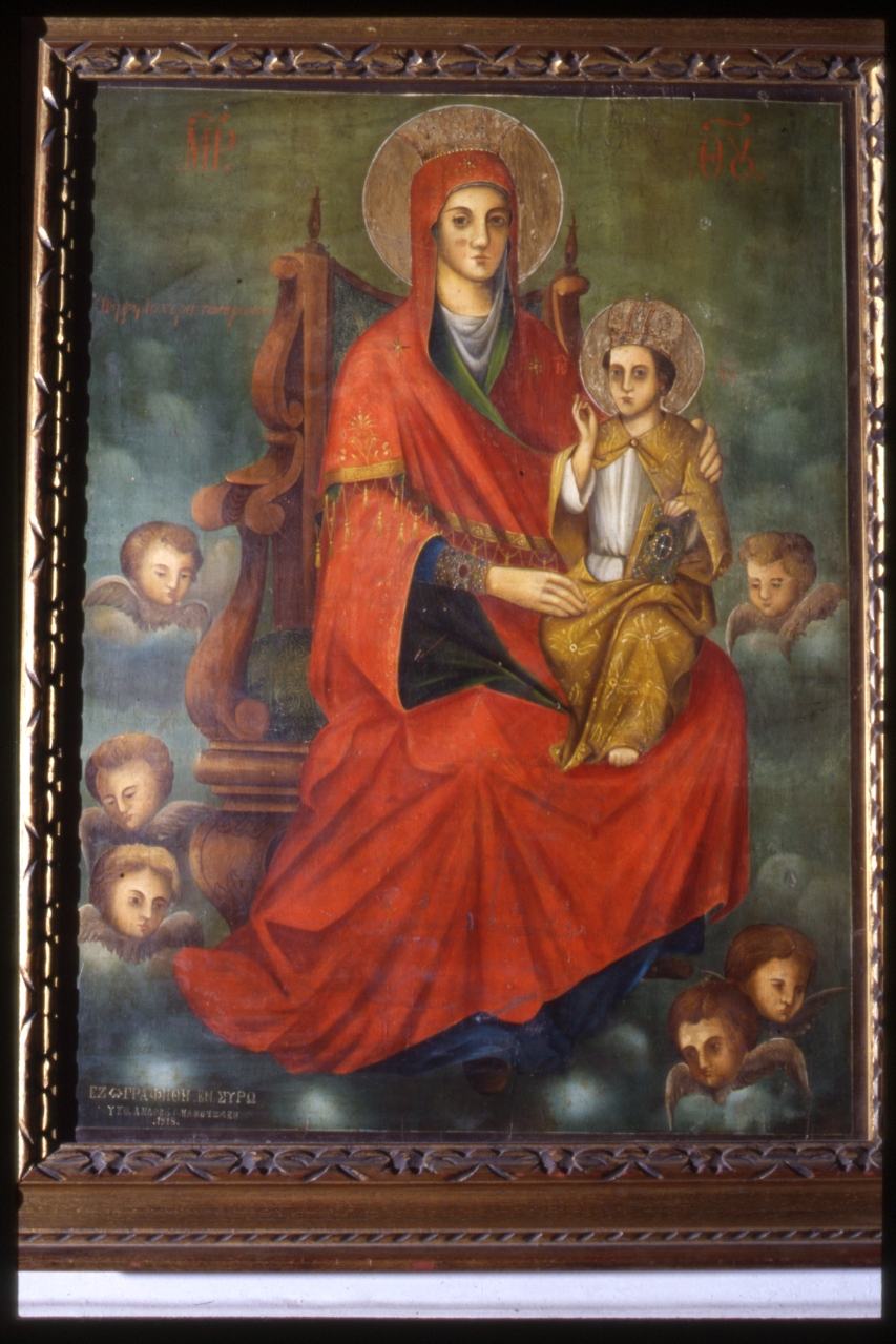 Madonna con Bambino (dipinto) di Papuzakis Andrea (sec. XX)