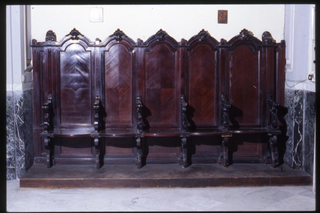 stallo di confraternita, elemento d'insieme - bottega greca (seconda metà sec. XVIII)