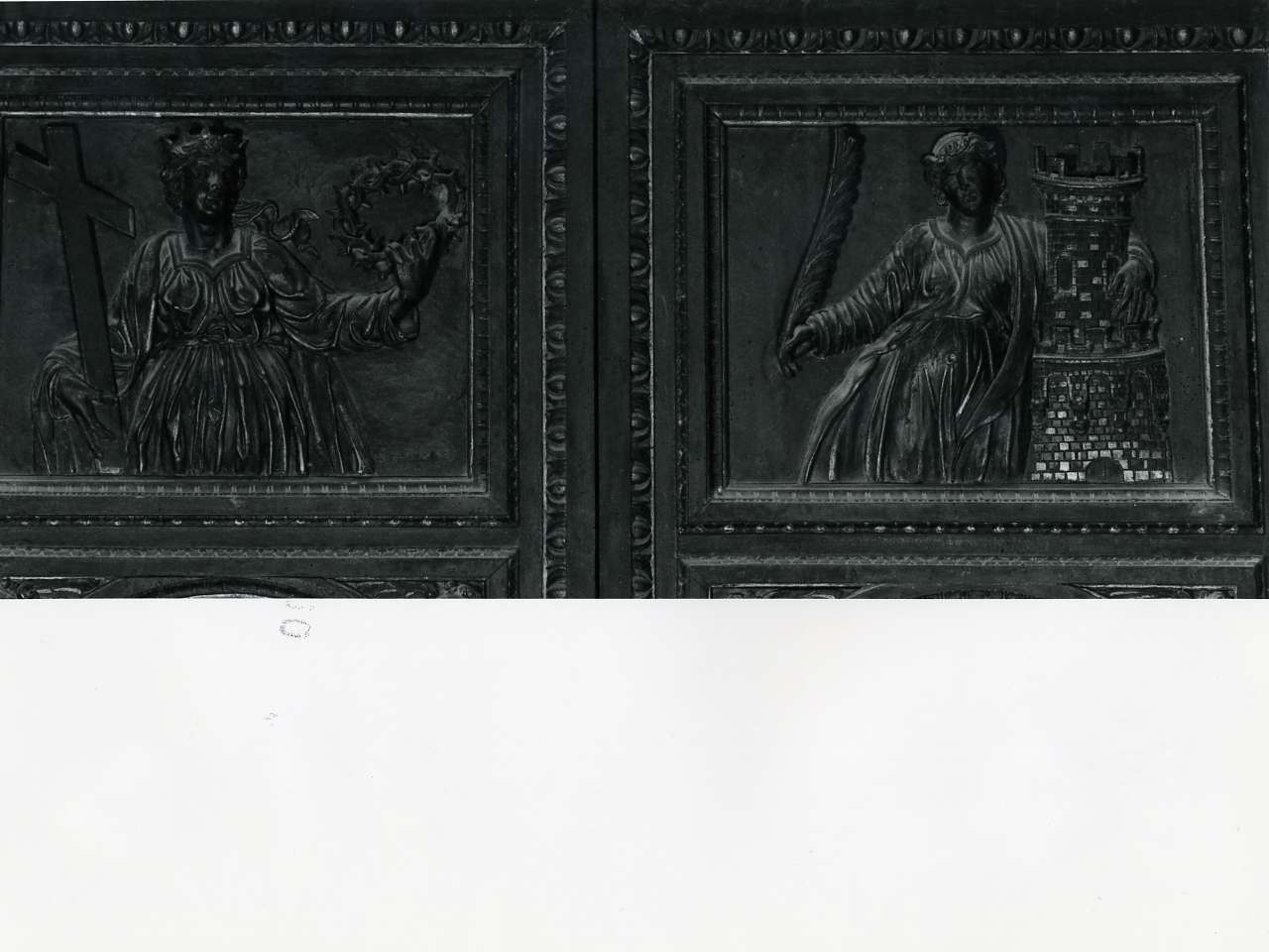 Santa Barbara (sportello di reliquiario, elemento d'insieme) di D'Auria Girolamo (ultimo quarto sec. XVI)