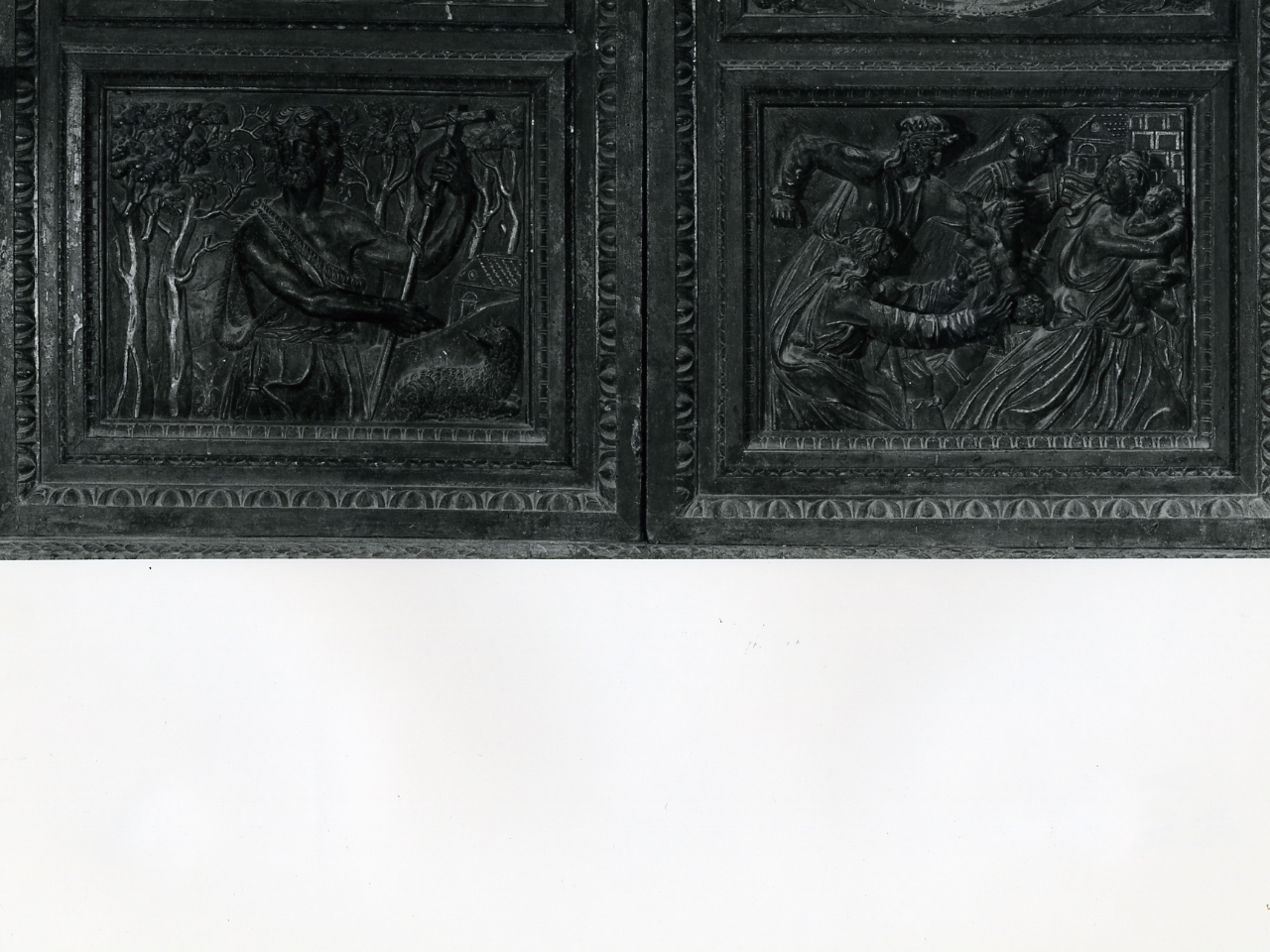 S Giovanni battista/ strage degli innocenti (sportello di reliquiario, elemento d'insieme) di Turbolo Giovan Leonardo, D'Auria Girolamo, Ferraro Nunzio (sec. XVI)