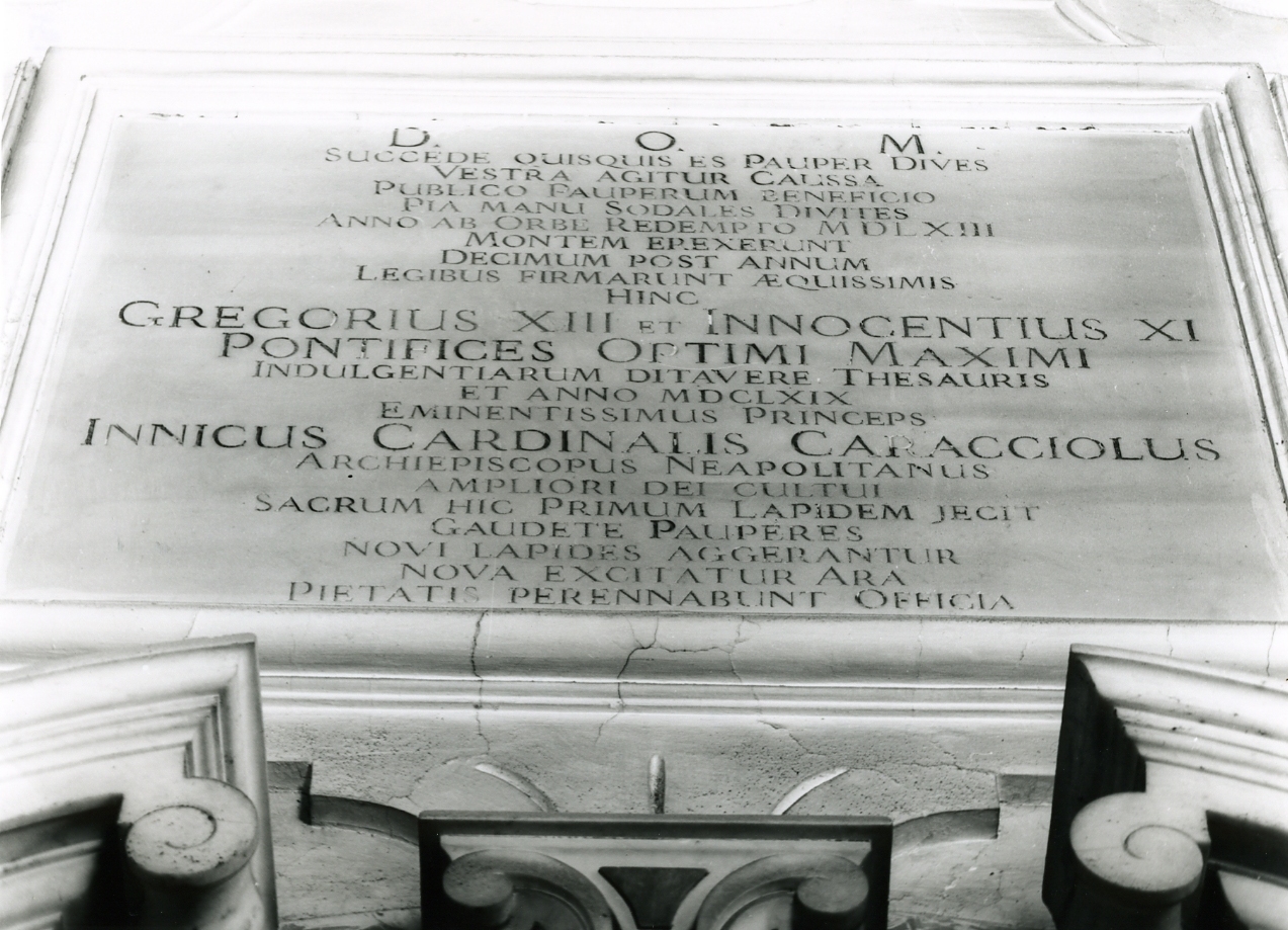 LAPIDE COMMEMORATIVA - ambito napoletano (TERZO QUARTO sec. XVII)