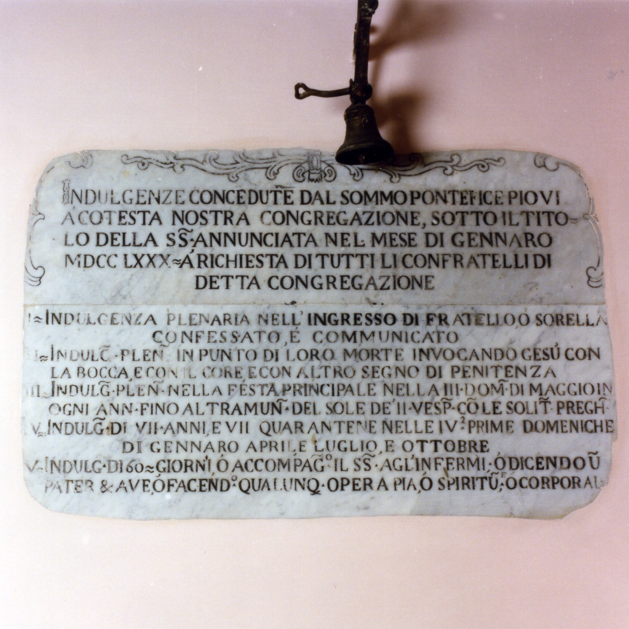 lapide documentaria - bottega napoletana (sec. XVIII)