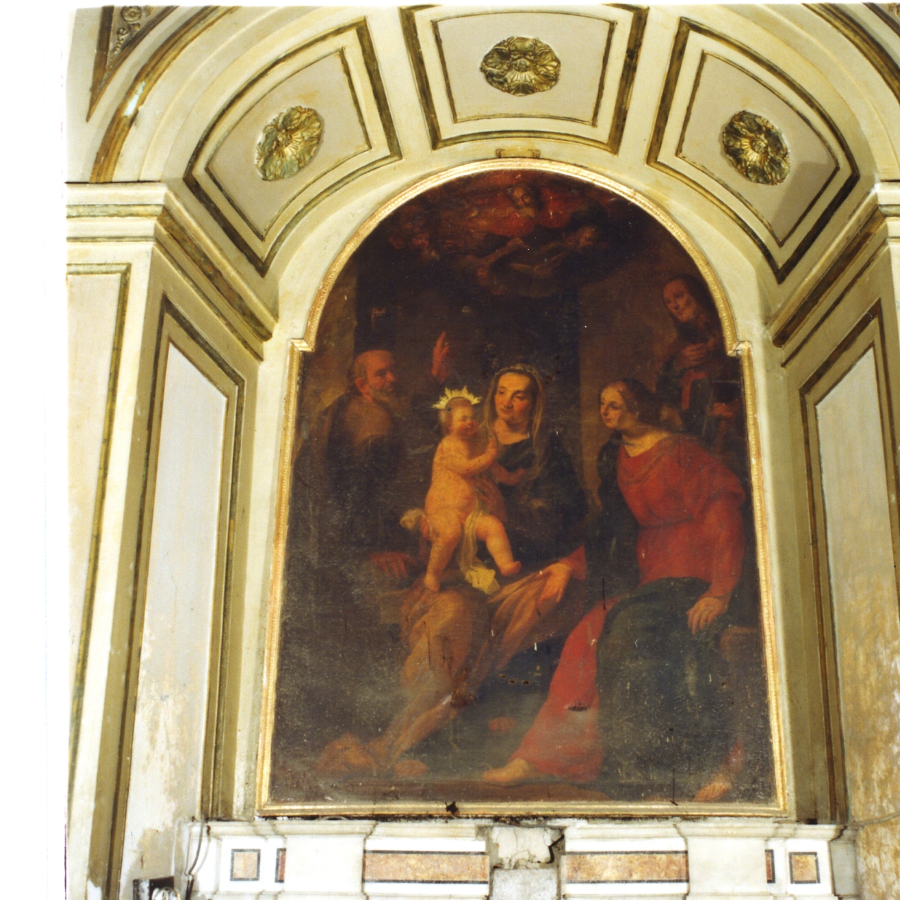 Madonna con Bambino e Santi (dipinto) di Stanzione Massimo (scuola) (metà sec. XVII)