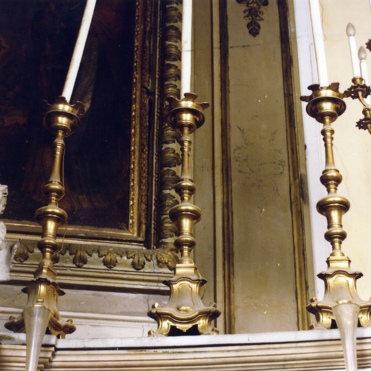 candeliere d'altare, serie - bottega napoletana (prima metà sec. XIX)