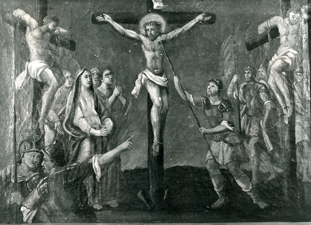 stazione XII: Gesù innalzato e morto in croce (dipinto, elemento d'insieme) - ambito napoletano (sec. XVIII)