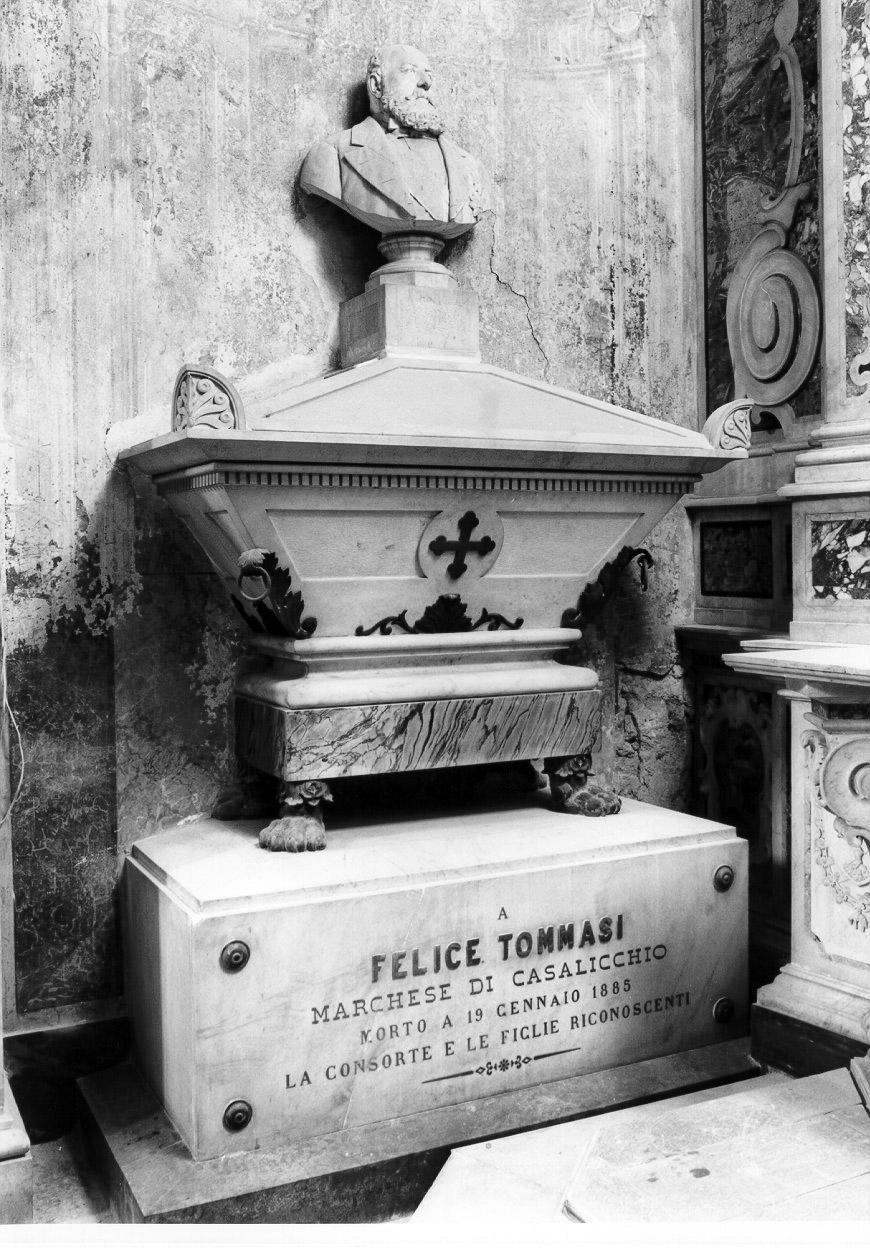 busto ritratto di Felice Tommasi (monumento funebre) di Buccini Onofrio (seconda metà sec. XIX)