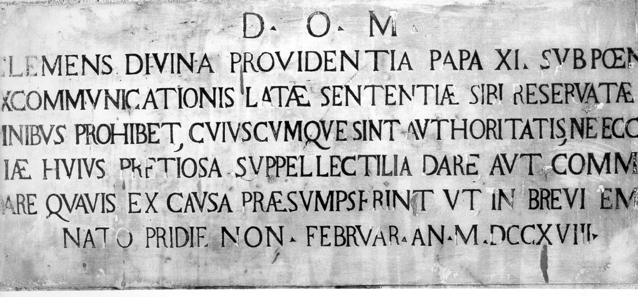 lapide commemorativa - bottega napoletana (sec. XVIII)