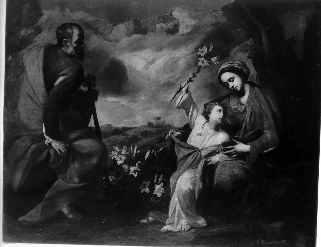 riposo nella fuga in Egitto (dipinto) di Stanzione Massimo (sec. XVII)