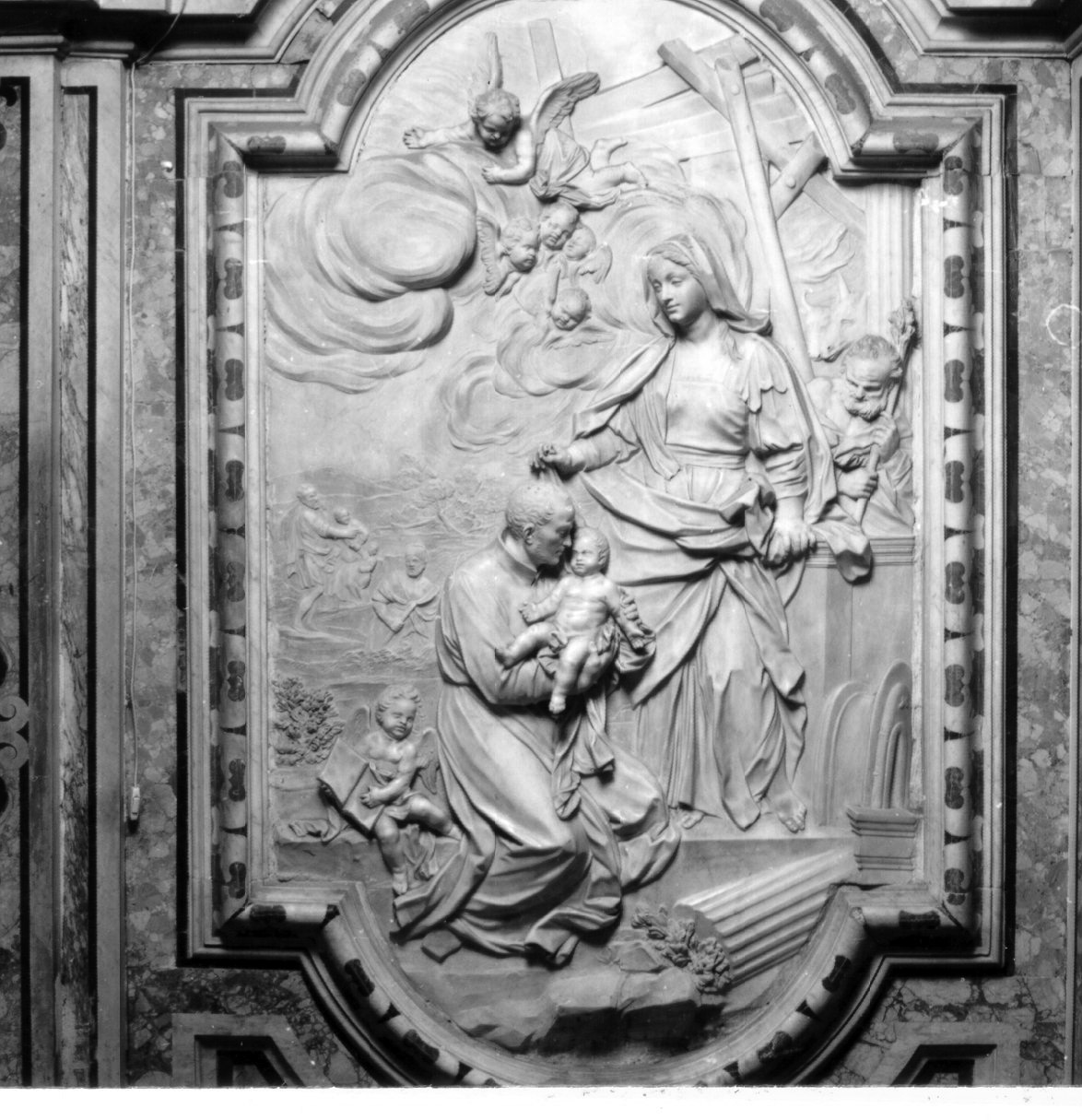 Cristo appare a San Gaetano da Thiene la notte di Natale (rilievo) di Vaccaro Domenico Antonio (sec. XVIII)
