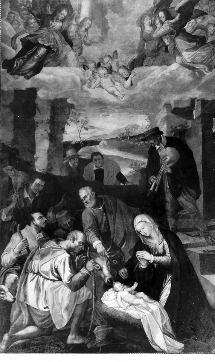 adorazione dei pastori (dipinto) - ambito napoletano (prima metà sec. XVII)