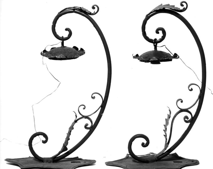 lampada - a muro, serie - bottega napoletana (fine sec. XIX)