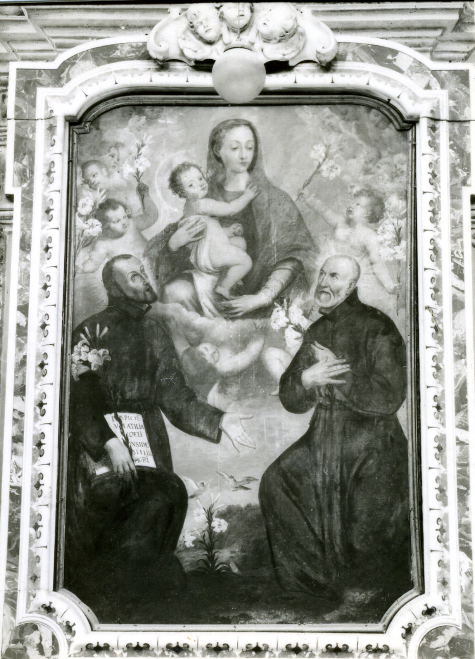 Madonna con Bambino e Santi (dipinto) di Marullo Giuseppe (attribuito) (seconda metà sec. XVII)