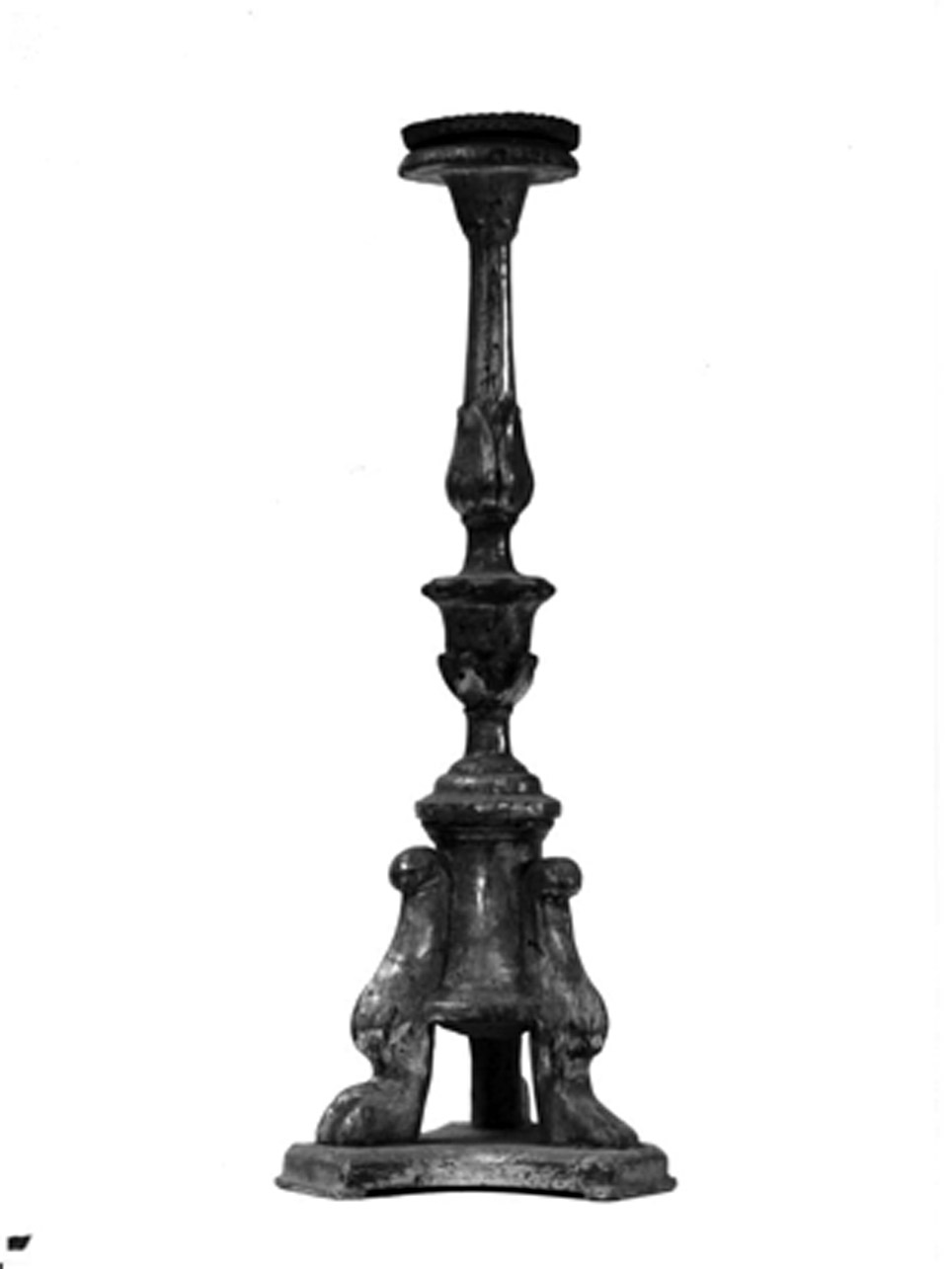 candeliere d'altare, serie - bottega napoletana (fine sec. XIX)