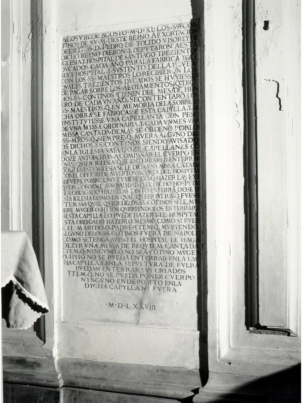 LAPIDE COMMEMORATIVA - ambito napoletano (ULTIMO QUARTO Sec. XVI)